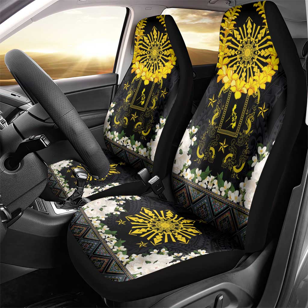 Flores de Mayo and Filipino Fiesta Car Seat Cover The Sun-Jasmine and Polynesian Yakan Tattoo Barong Style