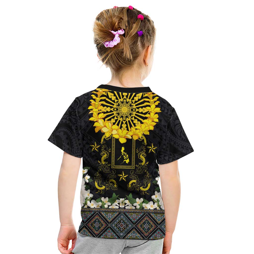 Flores de Mayo and Filipino Fiesta Kid T Shirt The Sun-Jasmine and Polynesian Yakan Tattoo Barong Style