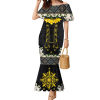 Flores de Mayo and Filipino Fiesta Mermaid Dress The Sun-Jasmine and Polynesian Yakan Tattoo Barong Style