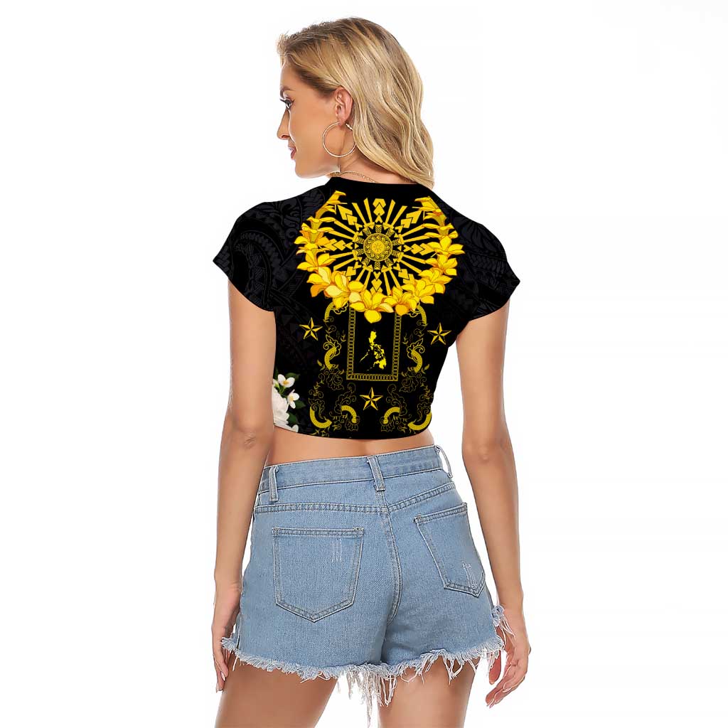 Flores de Mayo and Filipino Fiesta Raglan Cropped T Shirt The Sun-Jasmine and Polynesian Yakan Tattoo Barong Style