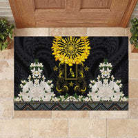 Flores de Mayo and Filipino Fiesta Rubber Doormat The Sun-Jasmine and Polynesian Yakan Tattoo Barong Style