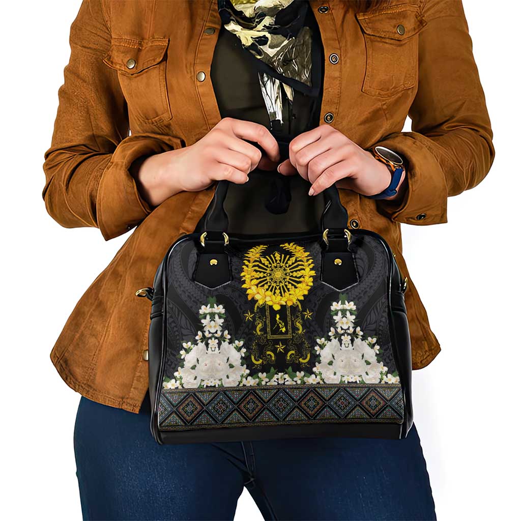 Flores de Mayo and Filipino Fiesta Shoulder Handbag The Sun-Jasmine and Polynesian Yakan Tattoo Barong Style