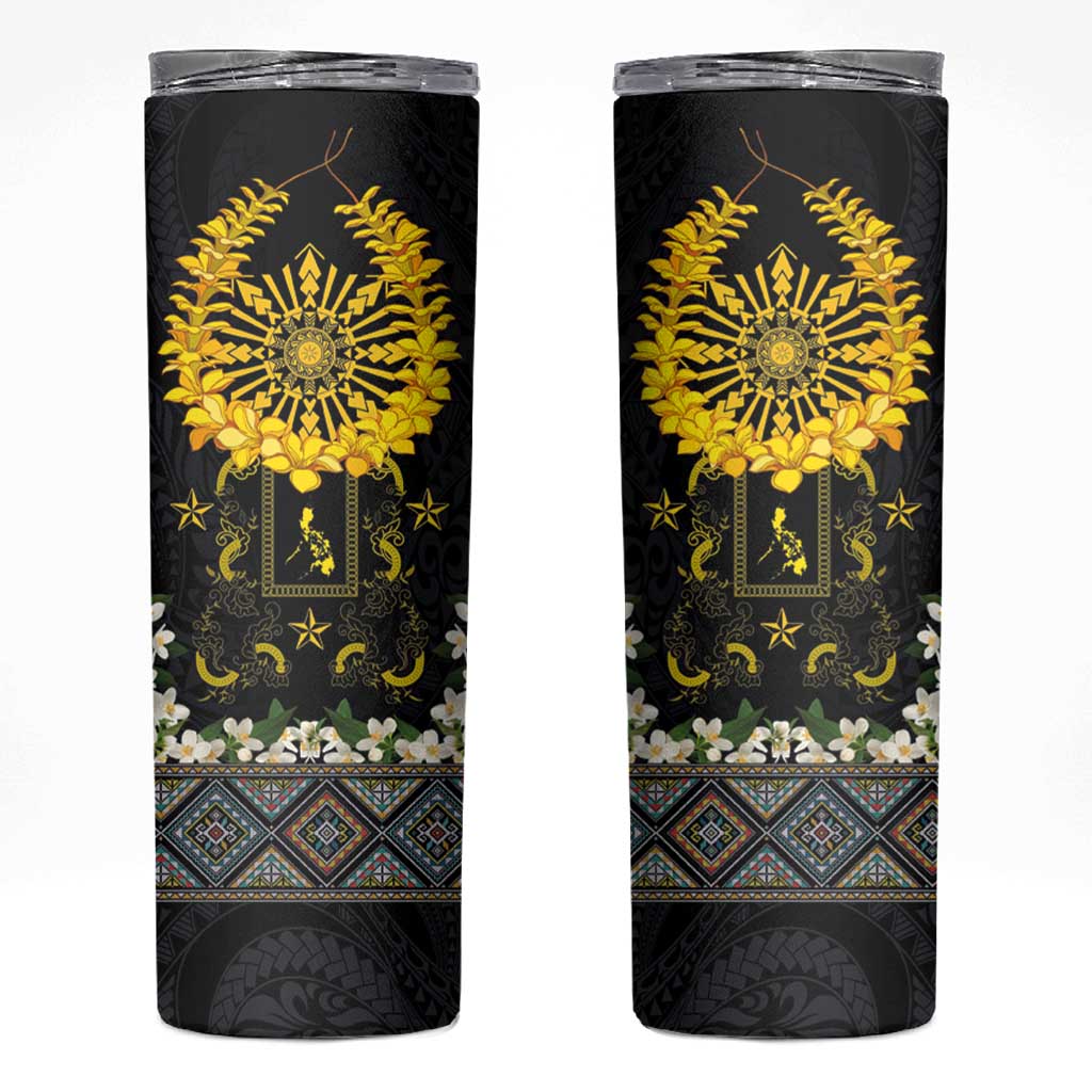 Flores de Mayo and Filipino Fiesta Skinny Tumbler The Sun-Jasmine and Polynesian Yakan Tattoo Barong Style