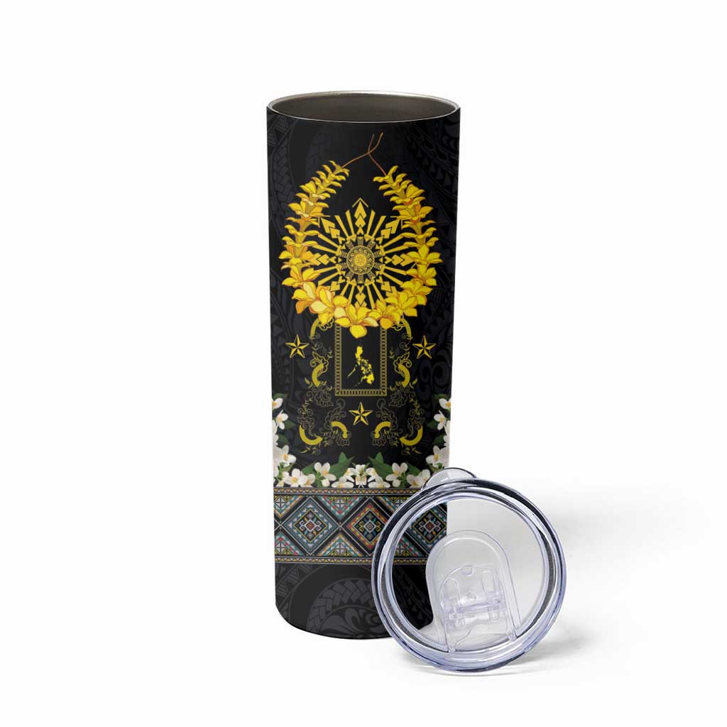 Flores de Mayo and Filipino Fiesta Skinny Tumbler The Sun-Jasmine and Polynesian Yakan Tattoo Barong Style