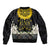 Flores de Mayo and Filipino Fiesta Sleeve Zip Bomber Jacket The Sun-Jasmine and Polynesian Yakan Tattoo Barong Style