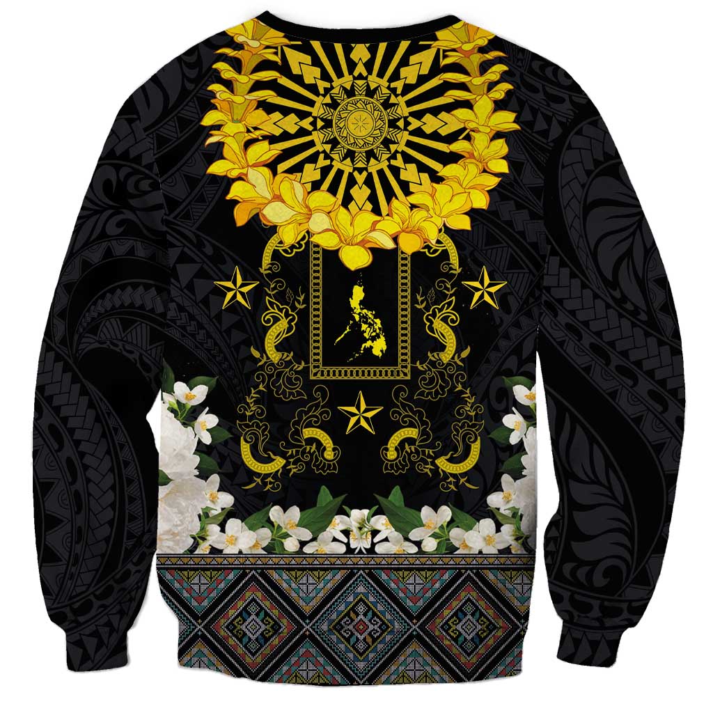 Flores de Mayo and Filipino Fiesta Sweatshirt The Sun-Jasmine and Polynesian Yakan Tattoo Barong Style