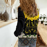 Flores de Mayo and Filipino Fiesta Women Casual Shirt The Sun-Jasmine and Polynesian Yakan Tattoo Barong Style