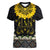 Flores de Mayo and Filipino Fiesta Women V-Neck T-Shirt The Sun-Jasmine and Polynesian Yakan Tattoo Barong Style