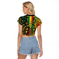 Aotearoa Reggae Raglan Cropped T Shirt Maori Reggae-One Love