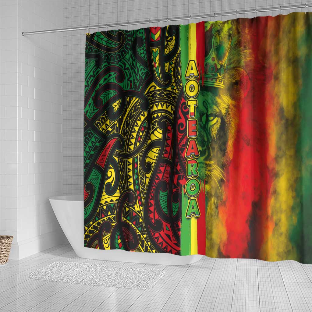 Aotearoa Reggae Shower Curtain Maori Reggae-One Love LT03 - Polynesian Pride