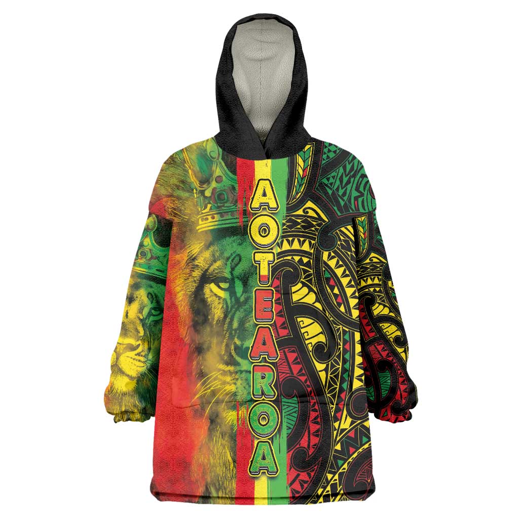 Aotearoa Reggae Wearable Blanket Hoodie Maori Reggae-One Love LT03 One Size Reggae - Polynesian Pride