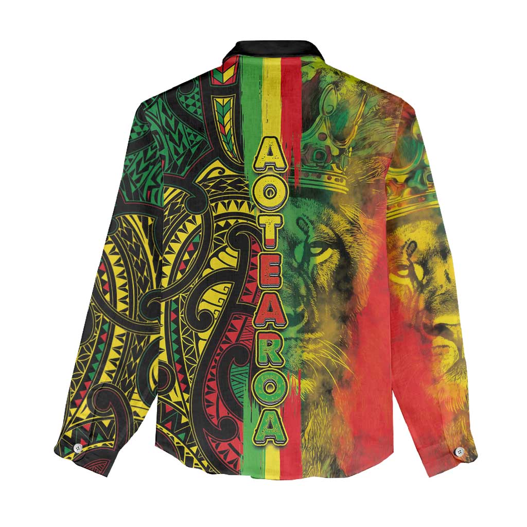 Aotearoa Reggae Women Casual Shirt Maori Reggae-One Love