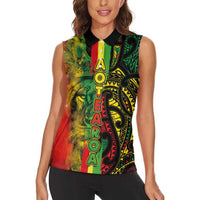 Aotearoa Reggae Women Sleeveless Polo Shirt Maori Reggae-One Love