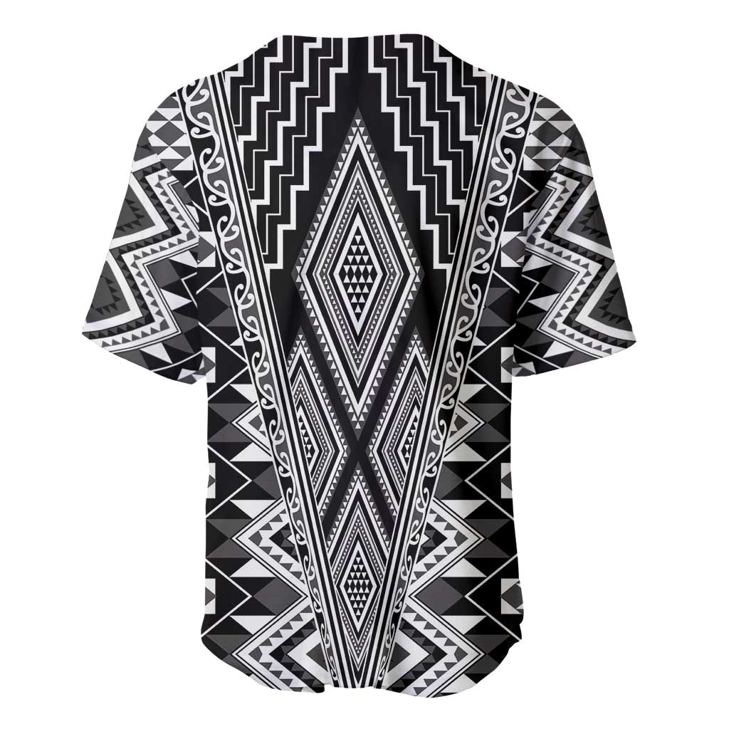 Aotearoa Tukutuku and Poutama Motif Classic Baseball Jersey