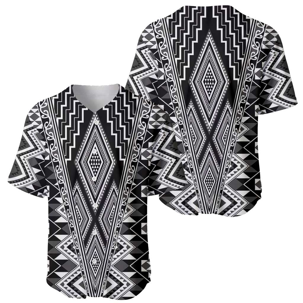 Aotearoa Tukutuku and Poutama Motif Classic Baseball Jersey