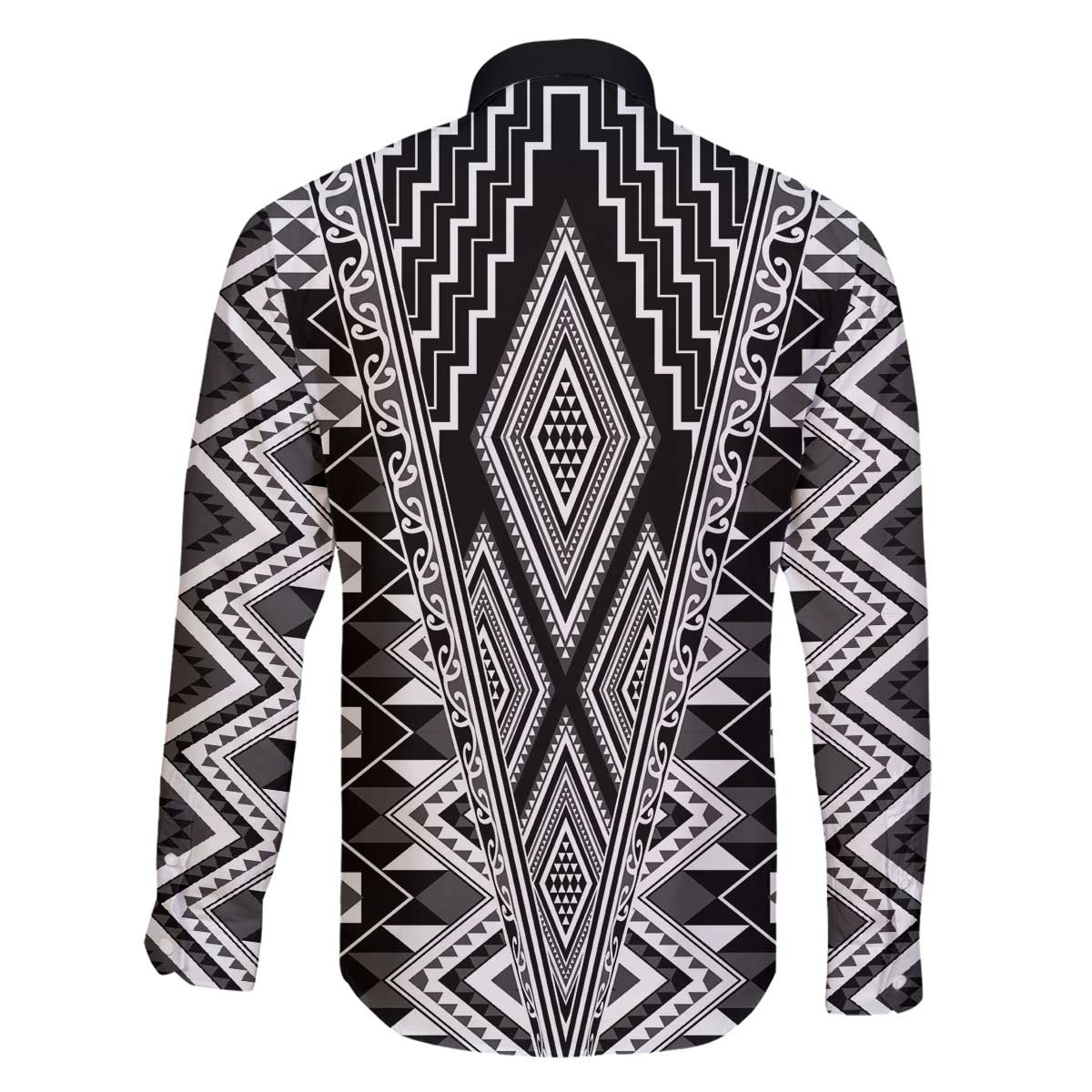 Aotearoa Tukutuku and Poutama Motif Classic Family Matching Off The Shoulder Long Sleeve Dress and Hawaiian Shirt