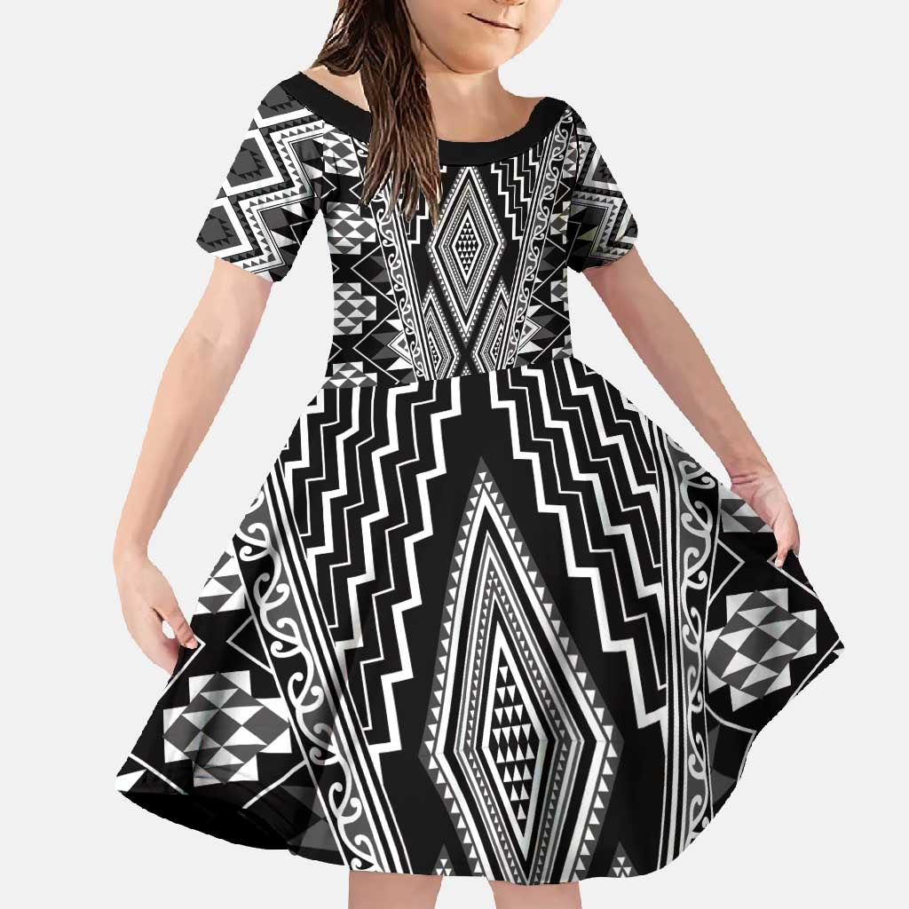 Aotearoa Tukutuku and Poutama Motif Classic Family Matching Tank Maxi Dress and Hawaiian Shirt