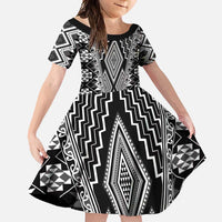Aotearoa Tukutuku and Poutama Motif Classic Family Matching Tank Maxi Dress and Hawaiian Shirt