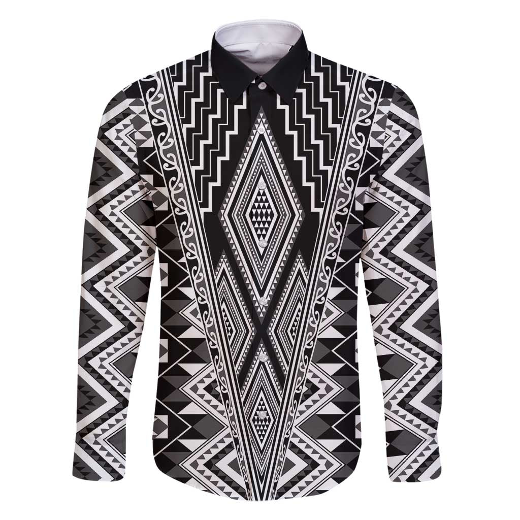 Aotearoa Tukutuku and Poutama Motif Classic Family Matching Tank Maxi Dress and Hawaiian Shirt