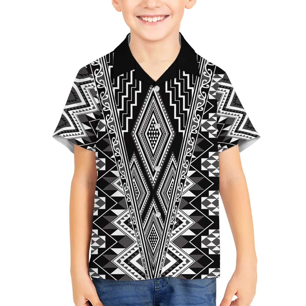 Aotearoa Tukutuku and Poutama Motif Classic Family Matching Tank Maxi Dress and Hawaiian Shirt