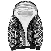 Aotearoa Tukutuku and Poutama Motif Classic Sherpa Hoodie
