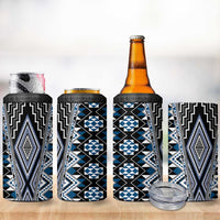 Blue Aotearoa Tukutuku and Poutama Motif 4 in 1 Can Cooler Tumbler