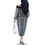 Blue Aotearoa Tukutuku and Poutama Motif Family Matching Off The Shoulder Long Sleeve Dress and Hawaiian Shirt