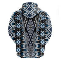 Blue Aotearoa Tukutuku and Poutama Motif Hoodie