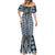 Blue Aotearoa Tukutuku and Poutama Motif Mermaid Dress