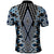 Blue Aotearoa Tukutuku and Poutama Motif Polo Shirt