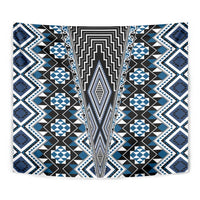 Blue Aotearoa Tukutuku and Poutama Motif Tapestry
