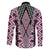 Pink Aotearoa Tukutuku and Poutama Motif Family Matching Short Sleeve Bodycon Dress and Hawaiian Shirt
