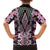 Pink Aotearoa Tukutuku and Poutama Motif Family Matching Summer Maxi Dress and Hawaiian Shirt