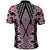 Pink Aotearoa Tukutuku and Poutama Motif Polo Shirt