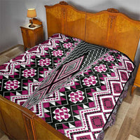 Pink Aotearoa Tukutuku and Poutama Motif Quilt LT03 - Polynesian Pride