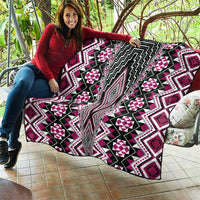 Pink Aotearoa Tukutuku and Poutama Motif Quilt LT03 - Polynesian Pride