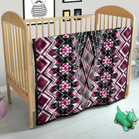 Pink Aotearoa Tukutuku and Poutama Motif Quilt LT03 - Polynesian Pride
