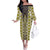 Yellow Aotearoa Tukutuku and Poutama Motif Family Matching Off The Shoulder Long Sleeve Dress and Hawaiian Shirt