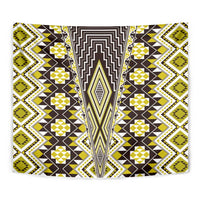 Yellow Aotearoa Tukutuku and Poutama Motif Tapestry
