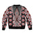 Red Aotearoa Tukutuku and Poutama Motif Bomber Jacket