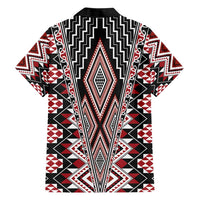 Red Aotearoa Tukutuku and Poutama Motif Hawaiian Shirt