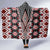 Red Aotearoa Tukutuku and Poutama Motif Hooded Blanket