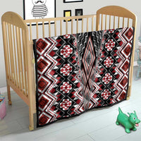 Red Aotearoa Tukutuku and Poutama Motif Quilt LT03 - Polynesian Pride