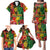 Hawaiian Reggae Family Matching Puletasi and Hawaiian Shirt Tropical Plants and Tribal Kakau Tattoo-One Love Jawaiian
