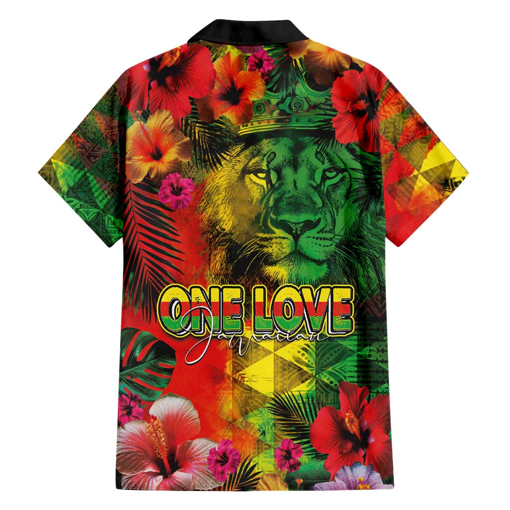 Hawaiian Reggae Family Matching Tank Maxi Dress and Hawaiian Shirt Tropical Plants and Tribal Kakau Tattoo-One Love Jawaiian
