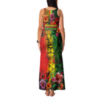 Hawaiian Reggae Family Matching Tank Maxi Dress and Hawaiian Shirt Tropical Plants and Tribal Kakau Tattoo-One Love Jawaiian
