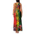 Hawaiian Reggae Family Matching Tank Maxi Dress and Hawaiian Shirt Tropical Plants and Tribal Kakau Tattoo-One Love Jawaiian