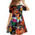 Hawaiian Lei Day Family Matching Off Shoulder Maxi Dress and Hawaiian Shirt Colorful Plumeria and Volcanic Turtle with Abstract Lava Texture