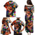 Hawaiian Lei Day Family Matching Puletasi and Hawaiian Shirt Colorful Plumeria and Volcanic Turtle with Abstract Lava Texture