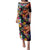 Hawaiian Lei Day Family Matching Puletasi and Hawaiian Shirt Colorful Plumeria and Volcanic Turtle with Abstract Lava Texture